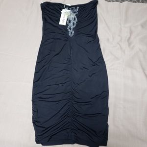 Strapless black dress